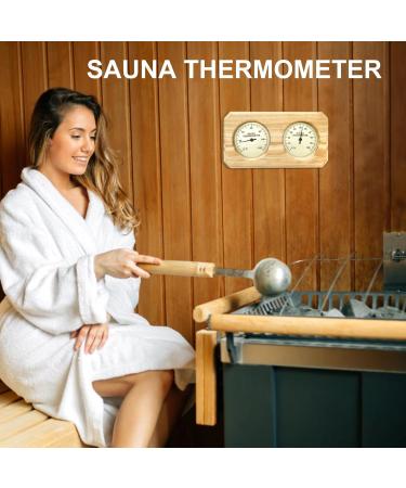 Fukamou Wooden Sauna Thermometer & Hygrometer | Accurate Temperature & Humidity Meter | Essential Sauna Accessories - Buy Online on GoSupps.com