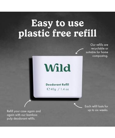 Wild - Mens Natural Refillable Deodorant Starter Kit - Black Case with Fresh Cotton & Sea Salt Ocean Mist & Thunderstorm Scents - Long Lasting Protection - Aluminium Free - Vegan & Eco-Friendly - Buy Online on GoSupps.com