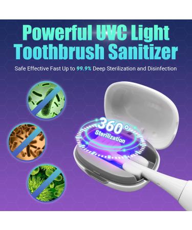 MONESAO Toothbrush Sanitizer - UVC Sterilizer with Holder - Rechargeable Cleaner Case for Electric & Manual Toothbrushes (White) - Buy Online on GoSupps.com