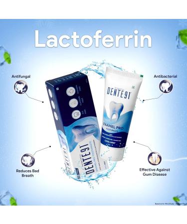 Dente.91 Enamel Pro Toothpaste| Sensitivity Relief | Repairs Cavities | Fights Gum Disease | Reduces Bad Breath | Strengthens Enamel | SLS Free | Fluoride Free | Paraben Free Pack of 1 100g - Buy Online on GoSupps.com