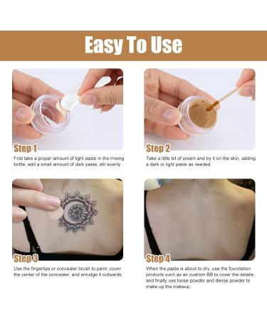 Tattoo Concealer Waterproof Tattoo Cover Up Makeup Two-Tone Skin Concealer for Scars Acne Dark Spots on Body for Legs for Men and Women - Buy Online on GoSupps.com