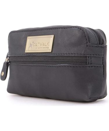 Catwalk Collection Handbags - Women's Leather Makeup Bag & Cosmetic Bag - Multifunctional Travel Bag - Savannah Black - Buy Online on GoSupps.com