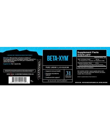 USAEnzymes BETA-XYM 31 Vegetable Capsules - Supports Heart, Colon Health & Bowel Regularity - 31 Count - Buy Online on GoSupps.com