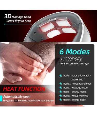 Intelligent Neck Massage Device with Heating - 6 Modes 9 Intensity Levels for Pain Relief | Shop Now for International Shipping - Buy Online on GoSupps.com