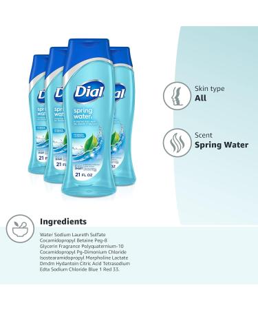 Dial Spring Water Body Wash 21 fl oz - Pack of 4, Unscented - Buy Online on GoSupps.com