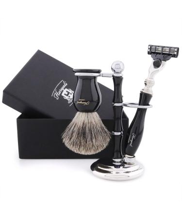 Haryali London Luxury Razor Set for Men Razor Hobel Set for men wet razor 5-blade razor with handle shaving brush set and shaving stand men's razor shaving kit gift for men