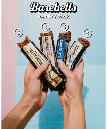 Barebells Protein Bars Variety Pack - 12 Count, 1.9oz Bars - 20g High Protein, Low Carb, No Added Sugar - On-The-Go Snack & Breakfast Bars - Buy Online on GoSupps.com