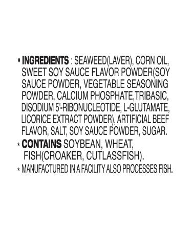 Wang Roasted Seaweed Snack  Korean Barbeque Flavored  Keto-friendly  Vegan  Gluten-Free  Healthy Snack 0.14 Ounce  Pack of 16 Korean Barbeque 0.14 Ounce (Pack of 16) - Buy Online on GoSupps.com