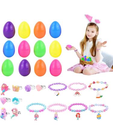 Kirdume Easter Eggs Prefilled With Bracelets - Prefilled Bright Easter Eggs with Bracelets - Easter Basket Stuffers Easter Party Favours for Girls Kids Children Boys Sh-08 - Buy Online on GoSupps.com