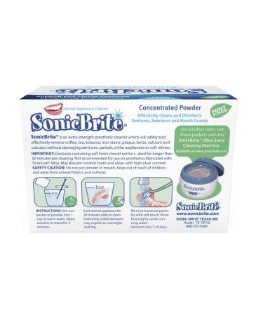 SonicBrite Dental Appliance Cleaning Powder Mint Flavor 6-Month Supply Gently Cleans Retainers Dentures Mouth Guards & Night Guards Easy-Mix Concentrate - Buy Online on GoSupps.com
