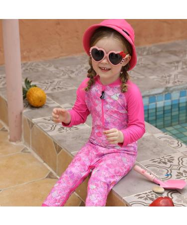 weVSwe Baby Toddler Boy Swimsuit UPF 50+ Sun Protection Rash Guard with Crotch Zipper | Rose Red Fish Scales | 18-24 Months - Buy Online on GoSupps.com