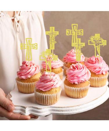 Keaziu 24 Pack God Bless Cross Cupcake Toppers Baptism Cupcake Toppers Cross Cupcake Picks Baby Shower Baptism Party Decorations Supplies Gold Gold 3 2024 - Buy Online on GoSupps.com