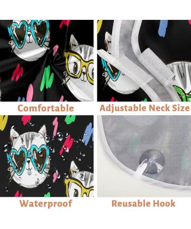 Beard Bib Apron for Men - Non-Stick Waterproof Hair Catcher with Colorful Cat Pattern | Perfect for Shaving & Trimming - Buy Online on GoSupps.com