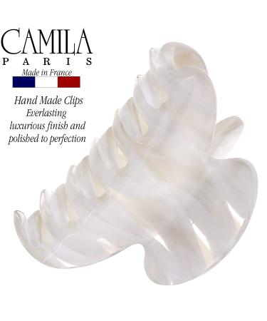 Camila Paris CP3065 French Handmade Hair Clip - Small White Girls Claw Jaw Clip, Durable Styling Accessory for Women, Strong Hold, No-Slip Grip - Made in France (2 Inch) - Buy Online on GoSupps.com