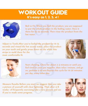 Jaw Exerciser Jawline Exercise Face and Neck Exerciser Double Chin Reducer Define Your Jawline Look Younger and Healthier Helps Reduce Stress and Cravings Blue - Buy Online on GoSupps.com