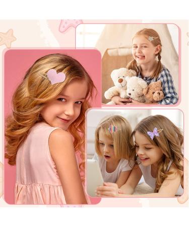 Lusofie 16Pcs Cute Snap Hair Clips for Girls - Sparkly Metal Clips in Star, Crown, Heart, and Butterfly Shapes - Sequins Hair Barrettes for Girls - Buy Online on GoSupps.com