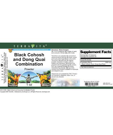 Black Cohosh and Dong Quai Combination Powder (1 oz ZIN: 513393) - 3 Pack - Buy Online on GoSupps.com