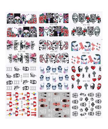 Halloween Nail Stickers - Day of The Dead Water Transfer Decals for Manicure - 25 Sheets - Buy Online on GoSupps.com