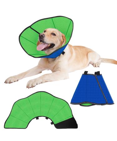 Roll ruff for dog leak protection soft protective collar tape tapes adjustable recycling neck band breathable pet Elisabethane dog collar blue & green L L blue-green