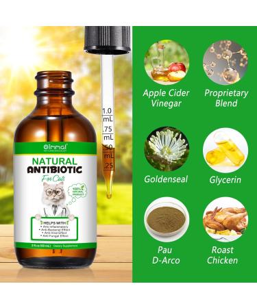 Cat Antibiotics & Supplements - Immune Support, Allergy Relief, UTI Prevention - Chicken Flavour - 2 Fl Oz - Buy Online on GoSupps.com
