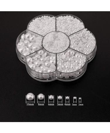 SATINA 5600Pcs White Flat Back Pearl Half Round Beads - DIY Craft, Jewelry, Wedding Decor - Buy Online on GoSupps.com