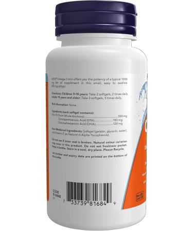 NOW Supplements Omega-3 Mini 500mg (36/24) Softgels 90 Count - Buy Online on GoSupps.com