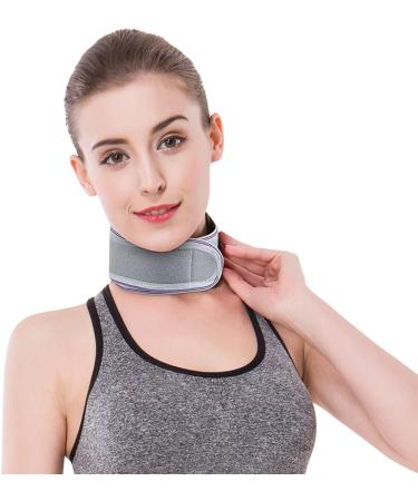 ITODA Self Heating Cervical Wrap for Neck Pain Relief - Adjustable Neck Support Brace with Magnets - Physical Therapy Collar for Men and Women - Grey - Buy Online on GoSupps.com