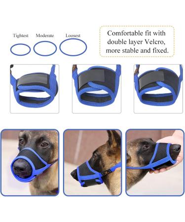 Heele Nylon Dog Muzzle - Adjustable Breathable & Safe for Small & Medium Dogs | Prevent Biting Chewing & Barking (L Blue) - Buy Online on GoSupps.com
