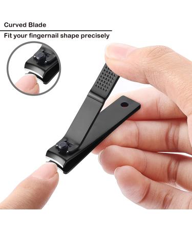 3-Piece Black Stainless Nail Clippers Set | Ultra Sharp Fingernail & Toenail Cutters | Straight & Curved | Sturdy Design - Buy Online on GoSupps.com