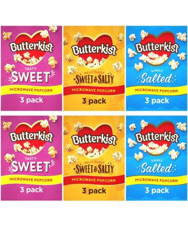 Butterkist Sweet Variety 3x60g x2 With Salty Variety 3x60g x2 & Sweet & Salty Variety 3x60g x2 (6 Pack Mixed Bundle)