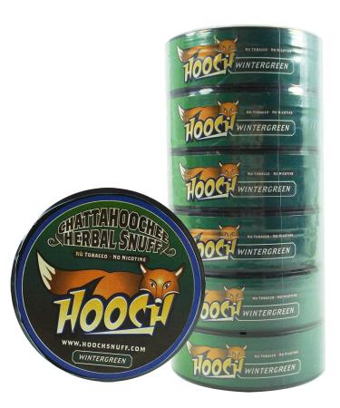 (6)Six Chattahoochee Hooch Herbal Snuff Cans 1.2oz/34g - WINTERGREEN - No Tobacco No Nicotine