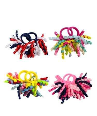 18pc Boutique Girls' Curly Korker Bow Hair Ties - Assorted Colors - Buy Online on GoSupps.com