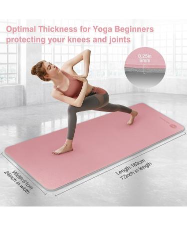BOBO BANANA Eco-Friendly 1/4 TPE Yoga Mat 72x24 - Non-Slip Exercise Mat for Men & Women - Pink - Buy Online on GoSupps.com