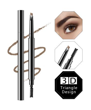 2 Pieces Eyebrow Pencil Long Lasting Eyebrow Pencil with Brush, Waterproof Brow Pencil Retractable Brow Pencil Sweat-proof Smudge-Proof Eye Brow Makeup Kit for Makeup (Brown)