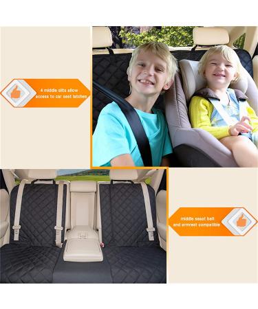 YesYees Waterproof Dog Car Seat Cover - Nonslip Bench Seat Cover for Pets - Compatible with Middle Seat Belt and Armrest - Fits Most Cars, Trucks, and SUVs - Black - Buy Online on GoSupps.com