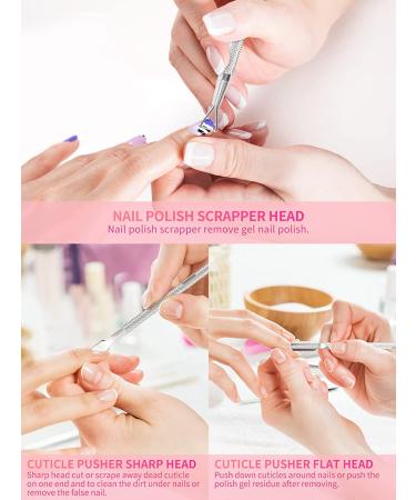 2PCS Nail Soaking Bowl Set with Cuticle Peeler & Pusher - Pink - Buy Online on GoSupps.com