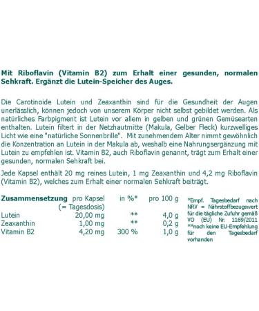 Lutein 20 mg Capsules - 180 pcs | Premium Eye Health Supplement | Fast International Shipping - Buy Online on GoSupps.com