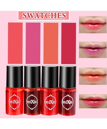 4Pcs Lip Tint Stain Set - Long Lasting Waterproof Lipstick and Liquid Blush for Women - Buy Online on GoSupps.com