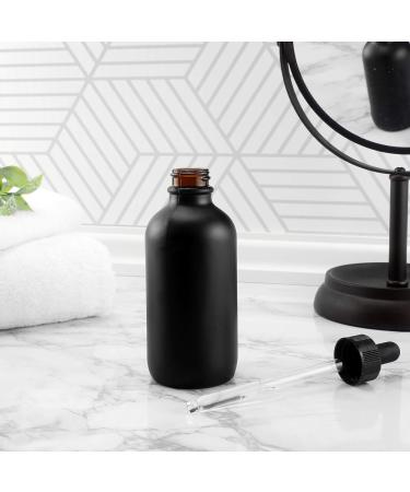 Cornucopia Black Glass Refillable Dropper Bottles - 118 ml Pack of 6 for Essential Oils Cosmetics & Cooking - International Shipping Available - Buy Online on GoSupps.com