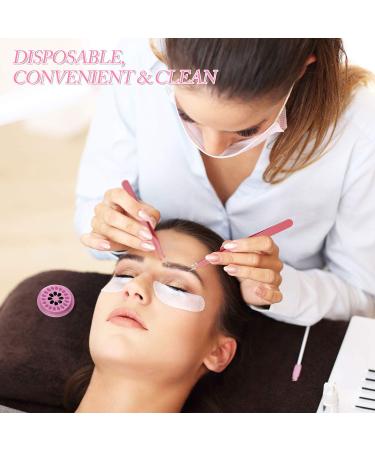 Pink Flower False Eyelashes Glue Holders with Tweezers - 200 Pieces for Lash Extension Application - Buy Online on GoSupps.com