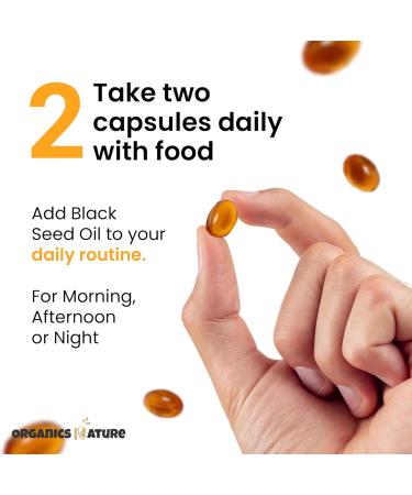 ORGANICS NATURE Black Seed Oil Cold Pressed Capsules - Immunity Support Black Cumin Seed Oil High Thymoquinone Non-GMO & Vegan Nigella Sativa Omega 3 6 9 1000MG Per Serving 60 Softgels - Buy Online on GoSupps.com