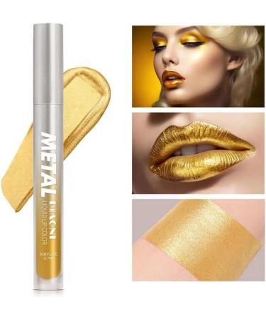 Gold Lipstick | 2 in 1 Gold Shimmer | 2.7ml Waterproof Gold Eyeshadow High Gloss Non-Sticky Lip Gloss Shimmer Eyeshadow for a Wobblo - Buy Online on GoSupps.com