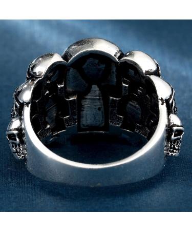 Aotiwe Men's Skull Ring - Unique Silver Large Size Gift for Men 62 (19.7) - Unusual Jewelry - Buy Online on GoSupps.com