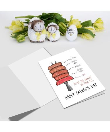 Nchigedy Funny Steak Father's Day Card | Cute Gift from Daughter or Son | You're the Rarest of Them All #14 | International Shipping Available - Buy Online on GoSupps.com