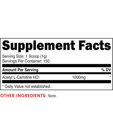 Bucked Up Acetyl L-Carnitine 1000mg Powder Essentials (150 Servings 150g per Container) - Buy Online on GoSupps.com