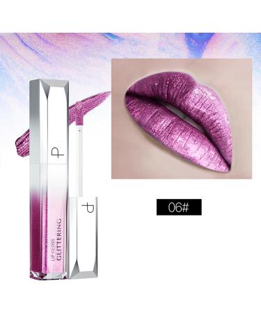 Matte Lipstick Mirror Pearl Effect Nude lip gloss metallic Light lipgloss shimmer Long-Lasting Waterproof Glitter Liquid Lipstick Lip Glaze(C 06) - Buy Online on GoSupps.com