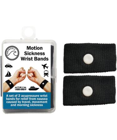 SwimCell Travel Sickness Bands - Morning Sickness Relief Wristbands Black 1 Pair - Buy Online on GoSupps.com