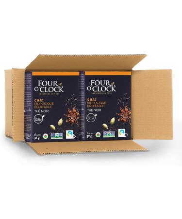Four O'Clock Black Tea Chai Organic Fairtrade Non-Gmo Kosher Gluten-Free 6 Packs (96 teabags) - Buy Online on GoSupps.com