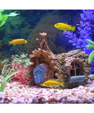 FAZ Hongfa Betta Holzhaus Aquarium Decorations & Hiding Caves for Small & Medium Fish | Premium Resin Ornament - Buy Online on GoSupps.com