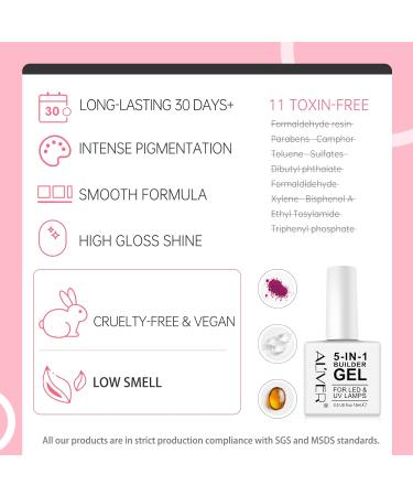 ZODENIS 5 In 1 Pink Builder Gel 15ml - UV Gel Polish Base Coat for Strong Nails & French Manicure - Buy Online on GoSupps.com